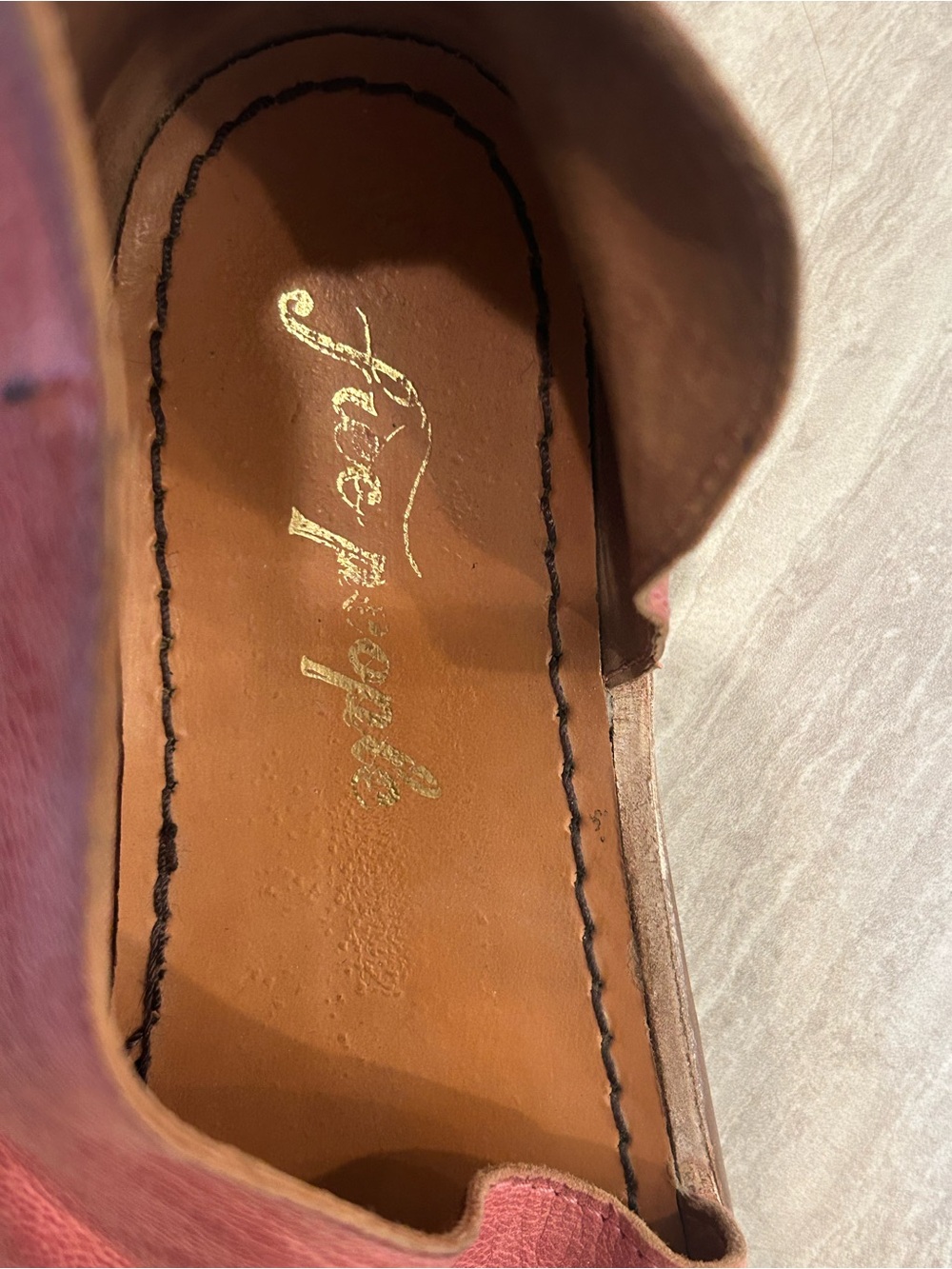 600 Free People MONT BLANC leather sandal 37/ 6 us women's pinkish - Picture 5 of 6